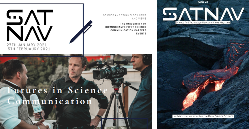 Poster for Futures in Science Communication (left) and Issue 22 front cover (right)