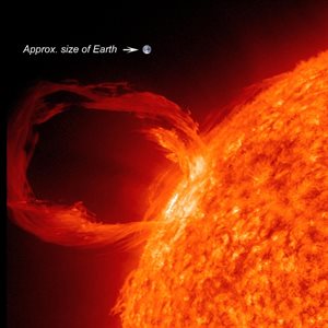 Coronal loops, gigantic loops of magnetic field, beginning and ending on the Sun's visible surface