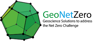 3D pentagon shape with text 'GeoNetZero'