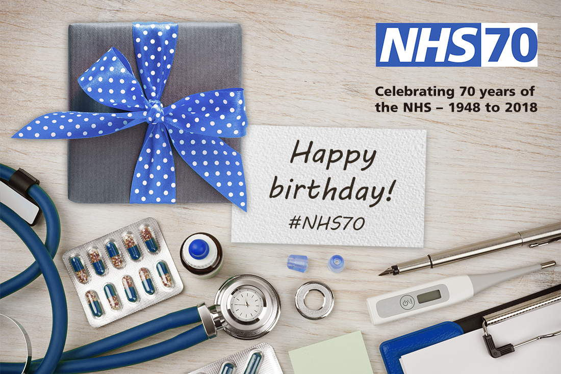 medical equipment on table for nhs 70th birthday
