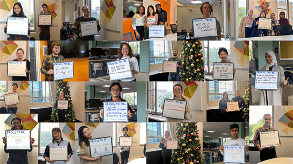 Collage of staff and students from the School of Mathematics supporting equality, diversity and inclusion