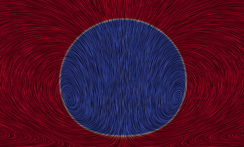 Diagram showing a vortex ring associated with a toroidal bubble