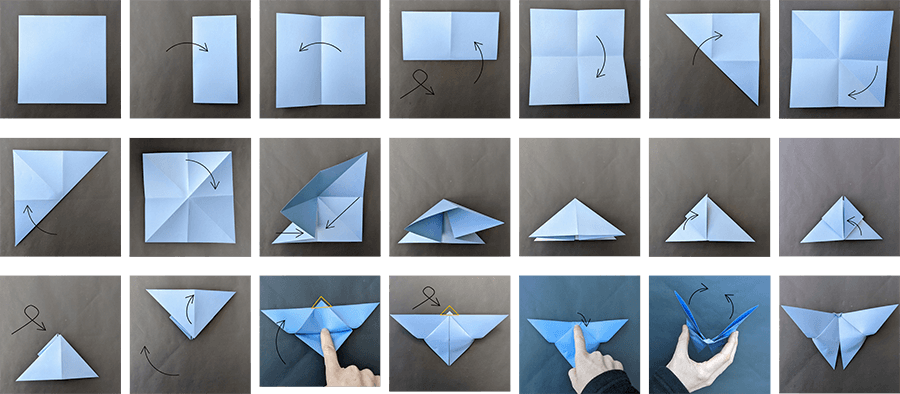 Step-by-step guide to origami butterfly