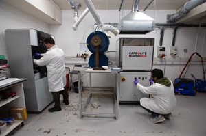 Technicians using Ceramic 3D printing facilities
