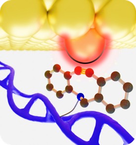 Diagram depicting light being trapped in between atoms