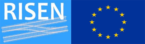 Graphic combining the RISEN project graphic on the left with the EU stars on the right