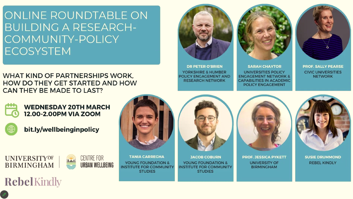 Online roundtable on Building a research-community-policy ecosystem