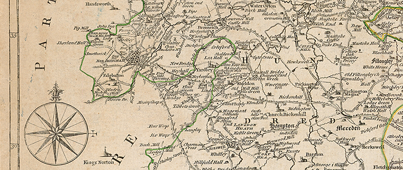 1755 map of Warwickshire