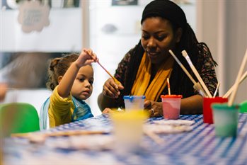 Family painting at the Museum