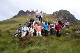 8. Geotourism guided walk at Stac Pollaidh, North West Highlands UNESCO Global Geopark, Scotland.