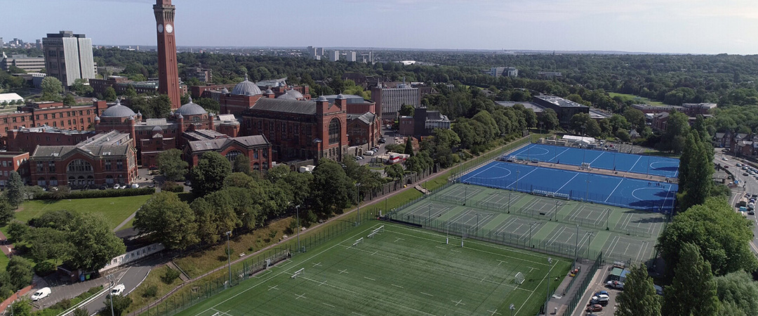 Outdoor sports pitches and facilities drone shot