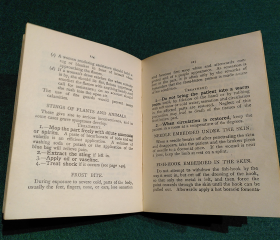 1919 version of First Aid to the injured - instructions on applying lotions and dressings