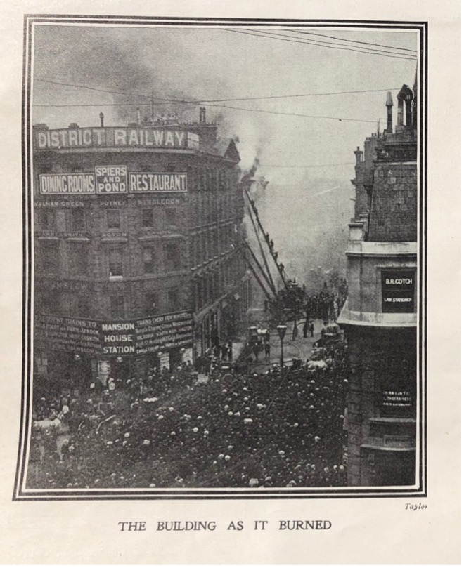 The building as it burned