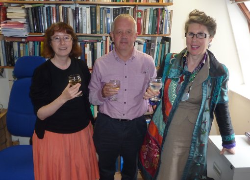 Stuart Wildman, Professors Christine Hallett (left) and Anne-Marie Rafferty (right).