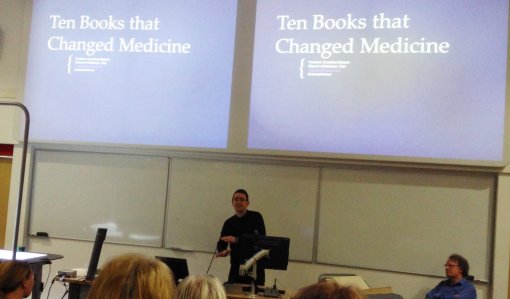 Jonathan Reinarz giving a talk on ten books that changed medicine