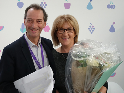 Professor Iain Chapple with Lynne Reynolds