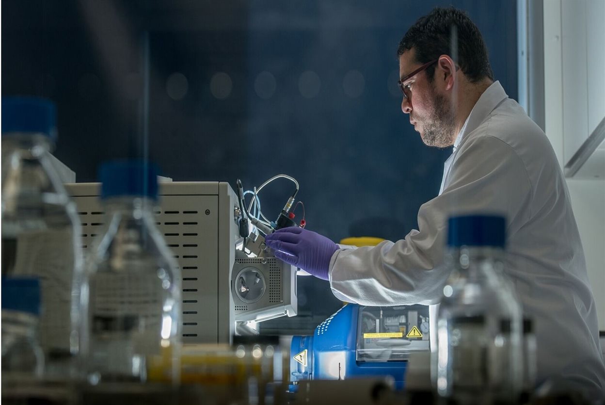 Man conducting research in a laboratory