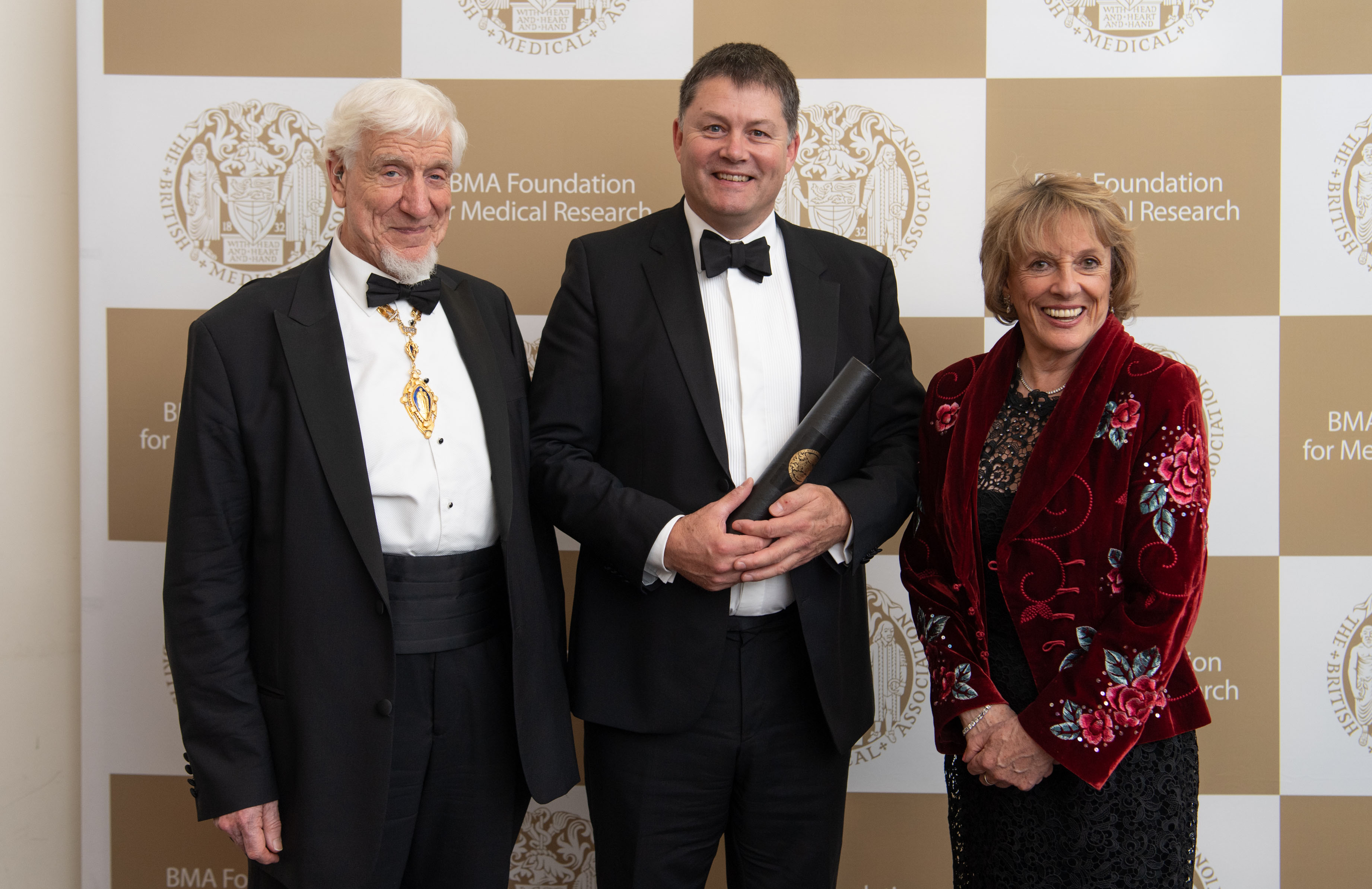 Professor Nick Barnes receiving an award