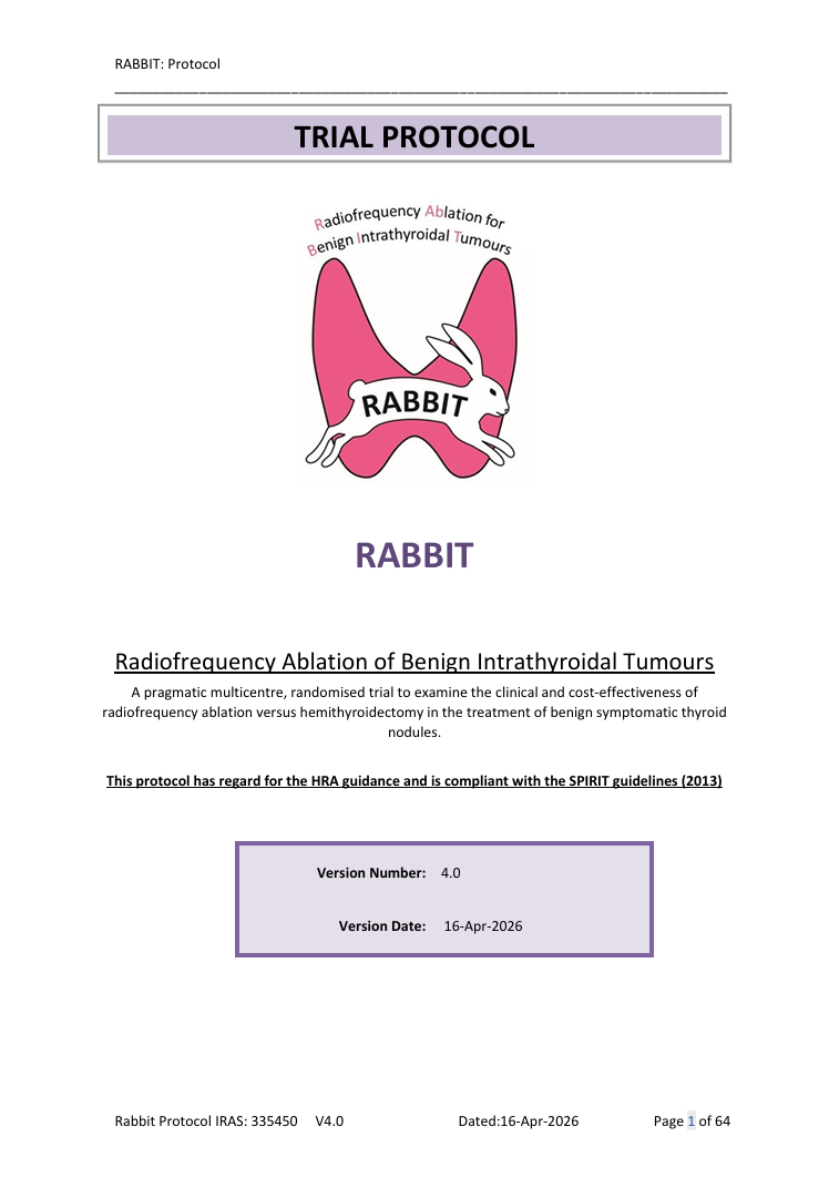RABBIT Trial Protocol V4.0 cover page