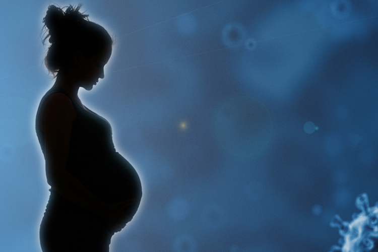 Silhouette graphic of a pregnant woman