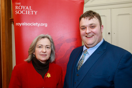 Liz Saville Roberts MP and Dr Gavin Harper. Photo Credit the Royal Society.