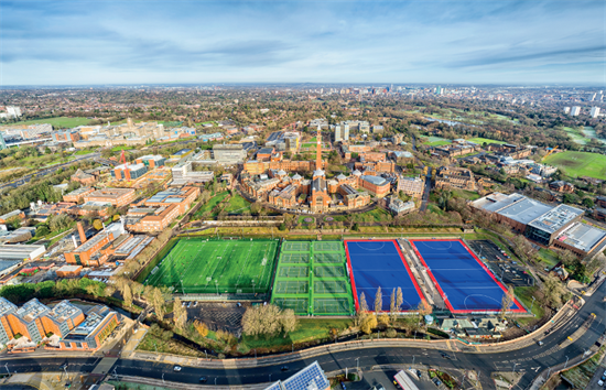 A drone image capturing Edgbaston Campus