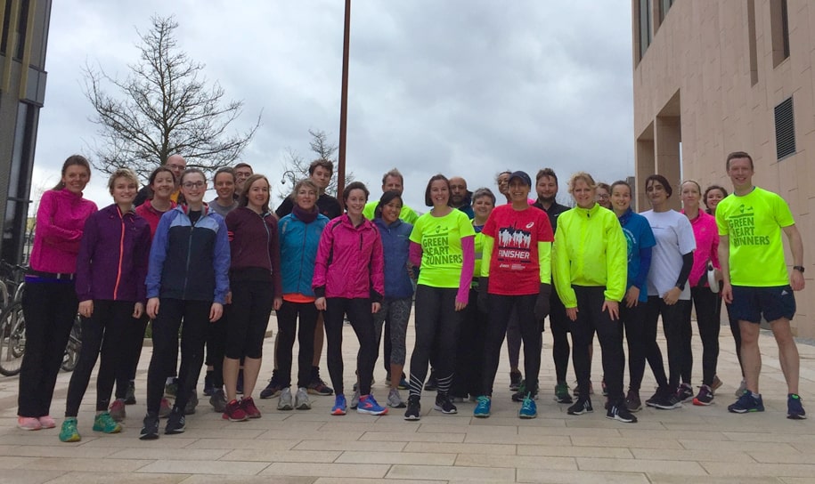 Members of the Green Heart Runners club on campus