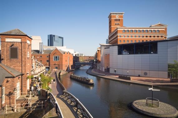 Birmingham canals run through the city centre