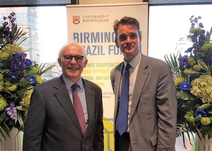 His Excellency Fred Arruda, Ambassador of Brazil to the UK and Pro-Vice-Chancellor (International) Professor Robin Mason
