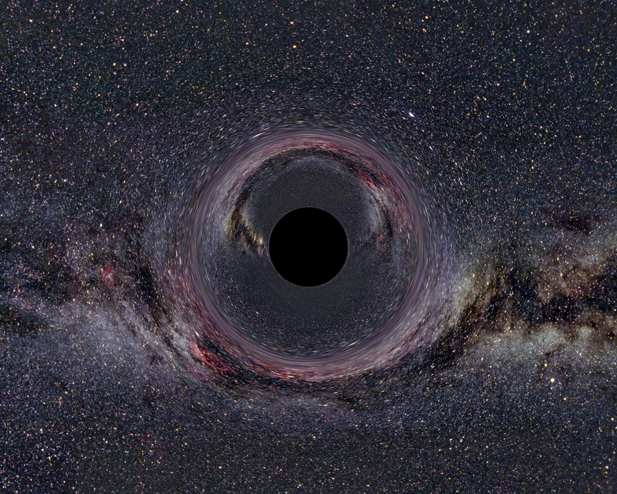 Image of the Milky Way and a black hole