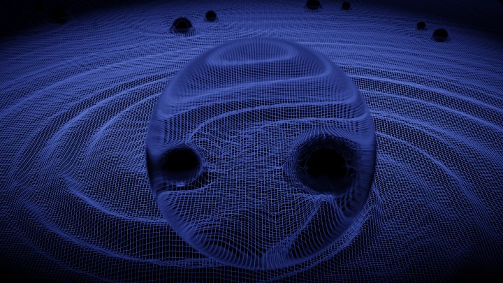 Artists' impression of Gravitational wave lensing