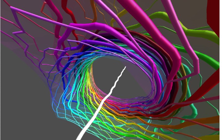 A colourful 3D model of a skyrmion particle