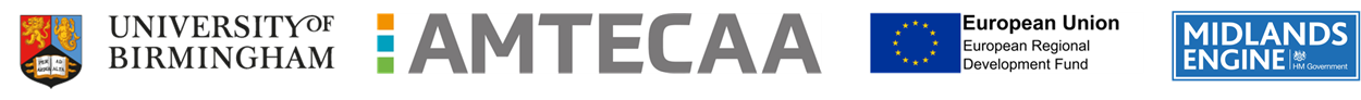 AMETECAA Logo with UoB, European Regional Development Fund, and Midlands Engine Logos