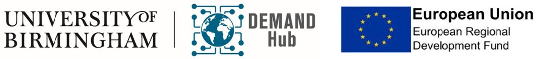 Demand Hub Logo with ERDF Logo