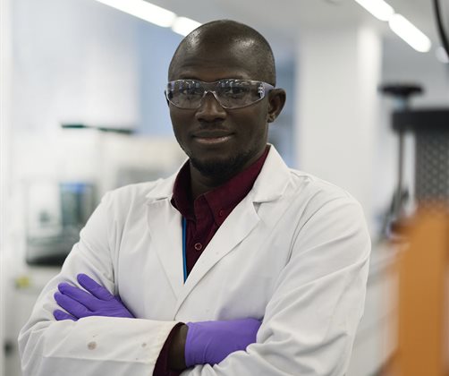 University of Birmingham researcher in a lab