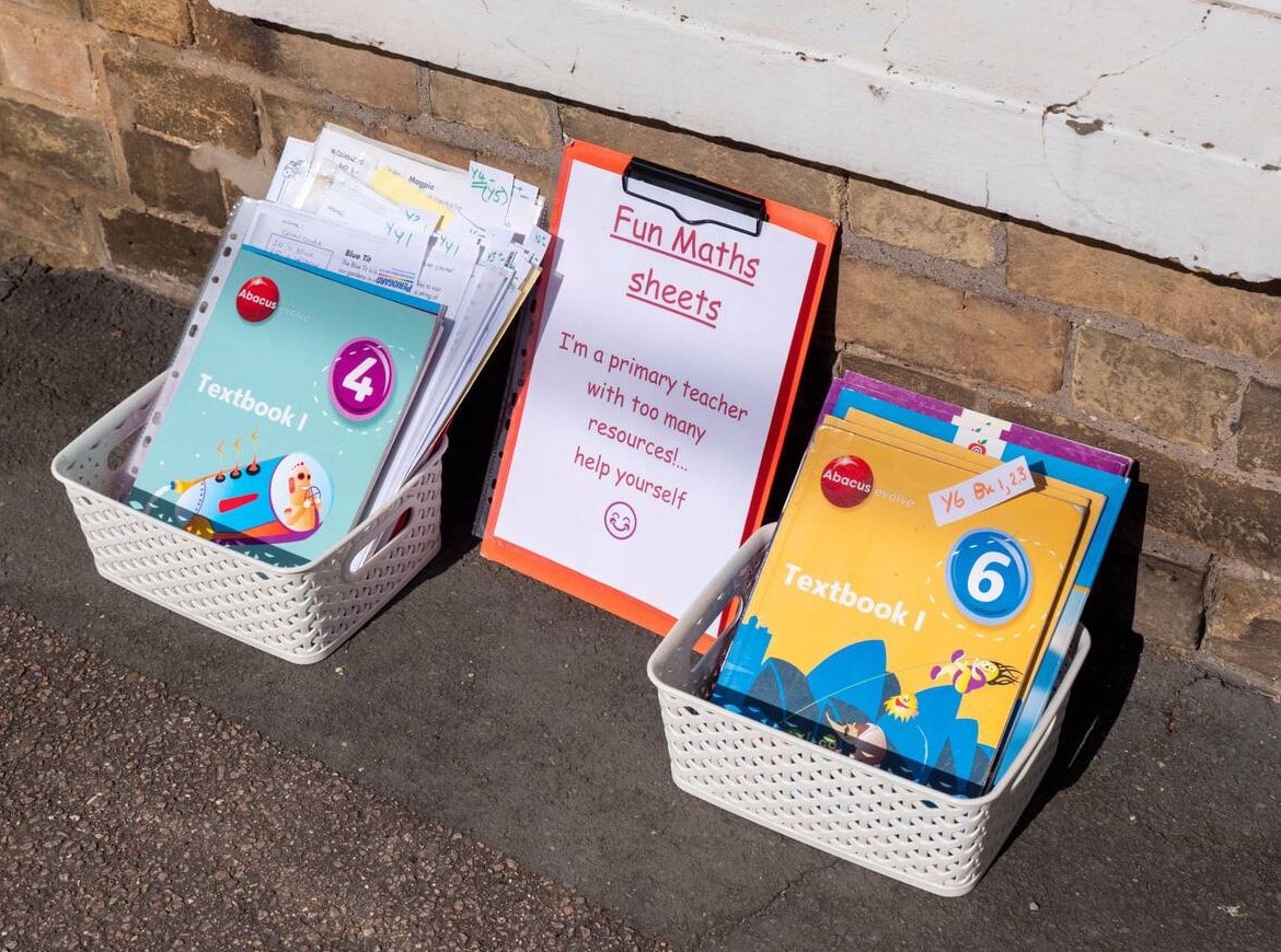 Free school resources outside a house