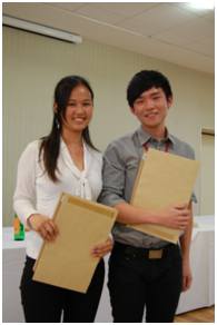 Ms. Cher Hui Goey and Mr. Kai Lu, winners of the 2nd Prize in the IChemE/PTSG poster competition.