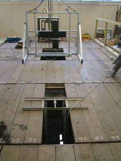 Underwater tank used by the Acoustics and Sonar Group at the University of Birmingham to carry out underwater sensor research