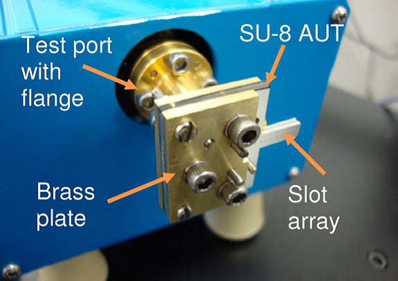 300-ghz-slotted waveguide antenna-connection