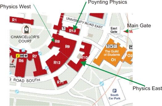 university of birmingham campus map How To Find The School Of Physics And Astronomy University Of