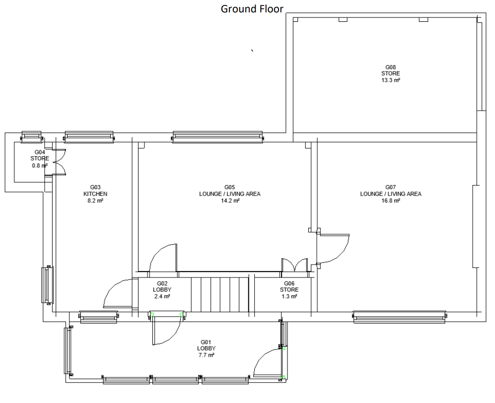 Floor plans showing the ground floor layout and dimensions of Elmfield Cottage