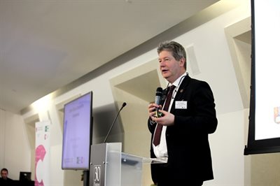 Ian Thomson presenting at the conference