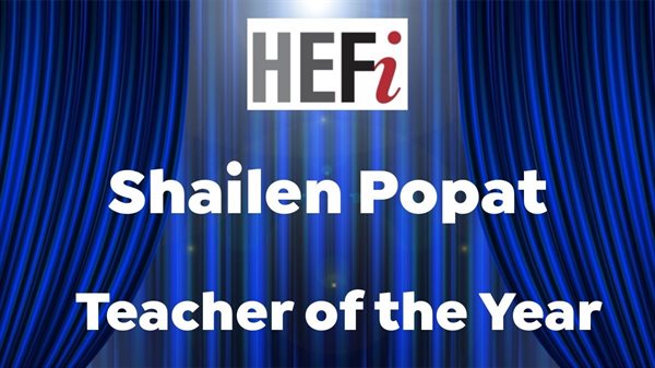 Shailen Popat Teacher of the Year award