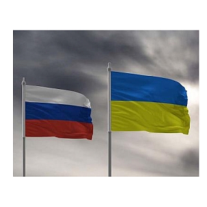 Russian and Ukrainian flags