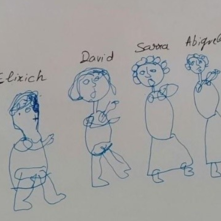 Drawing by Samantha, forced migrant, of her children