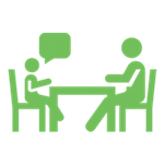 Infographic of a couple talking at a table