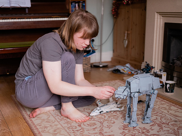 Sam with his Star Wars lego