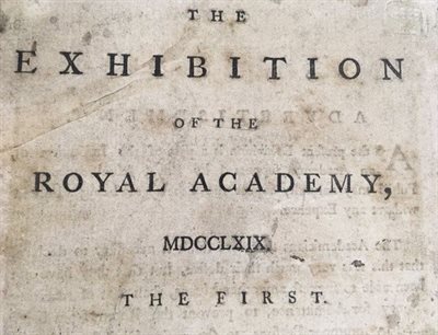 Catalogue of first Royal Academy exhibition, 1768