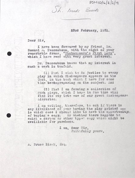 Letter from Marion Spielmann to Bruce Black