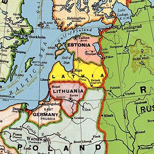 A map showing the baltic states in 1923